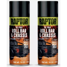 U-POL Raptor 4900 1K Gloss Black Roll Bar & Chassis Paint 10 oz each (2 Pack)