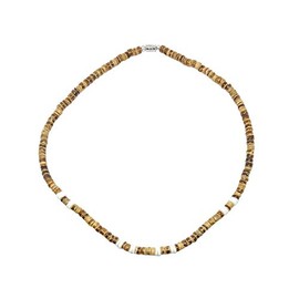 Hawaiian Jewelry 18" Tropical Jewelry Tan Coconut Bead and Puka Shell Necklace from Hawaii
