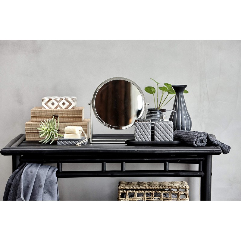 Lene Bjerre Portia Soap Dish Grey Silver Ceramic Zinc Alloy