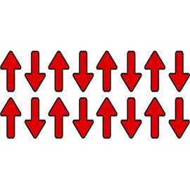 StickerTalk Red Arrow Vinyl Stickers, 1 Sheet of 16 Stickers, 0.5 inch by 1 inch Each