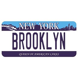 Signs 4 Fun STKNY08 NY Brooklyn Plate Large Sticker, Blue