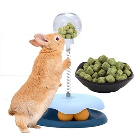 Dbeans Flourithing Blue Rabbit Toys Transparent Two-Hole Food Storage Bunny Toys for Rabbits Indoor Bunny Supplies Bunny Accessories for Rabbits