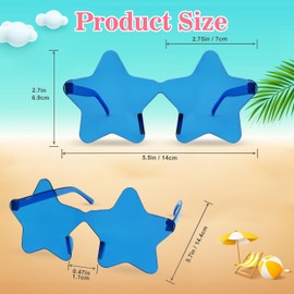 SEPTPARTY Womens Star Shaped Rimless Sunglasses for Bachelorette Party Favors, Mixed Color,Multi 12 Pack(STAR12MIX)