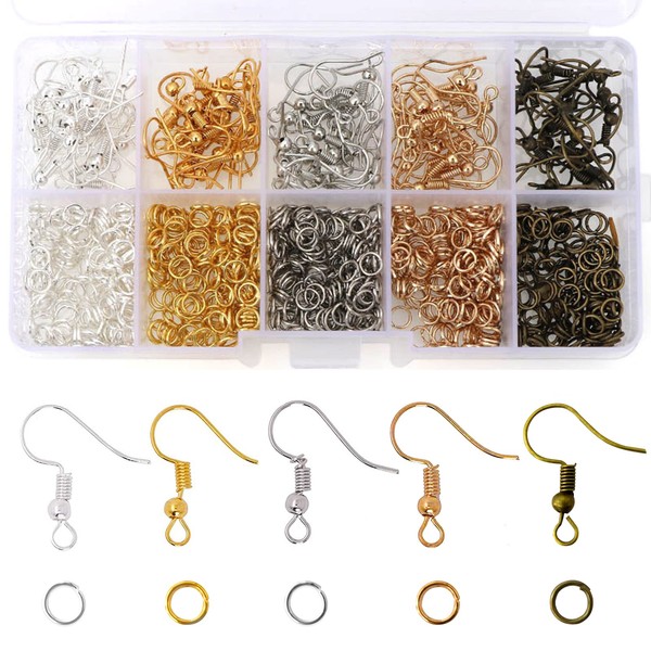Redamancy Earring Hooks, Jump Rings, 1150Pcs Earring Making Kit for