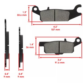 Caltric Front and Rear Brake Pads for Yamaha Grizzly 700 YFM700 4WD EPS 2007-2024