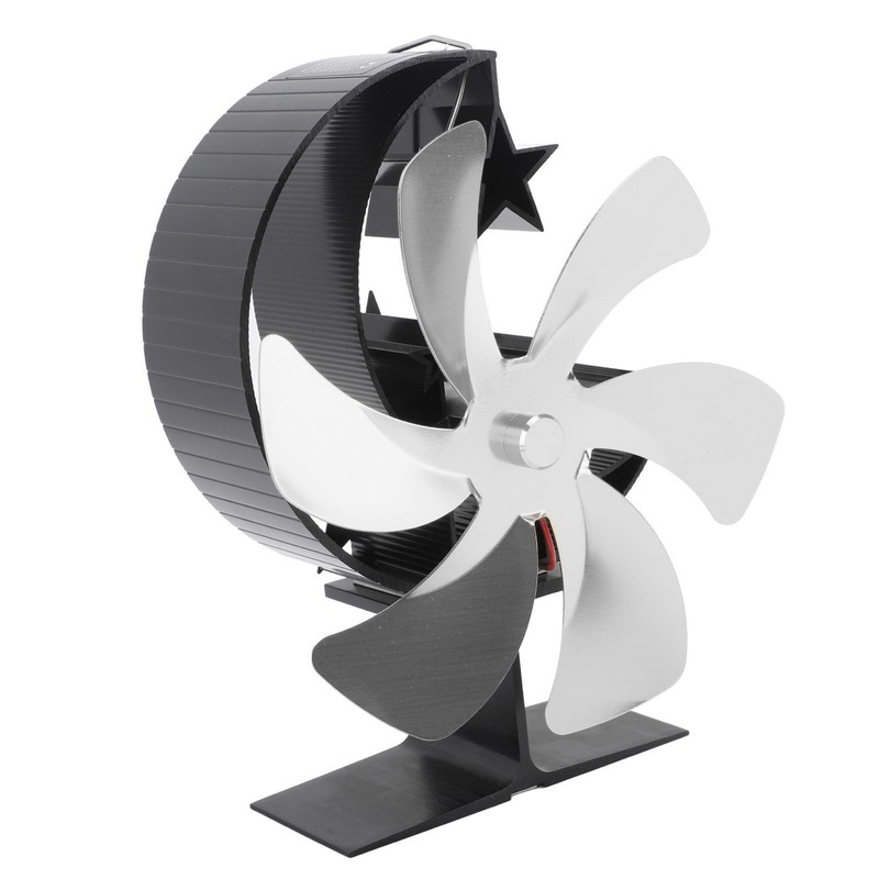 Stove Fan 6 Blades Fireplace Fan Heat Powered Fast Wind
