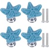 GORGECRAFT 4 Sets Starfish Ceramic Cabinet Knobs Marine Animals Theme