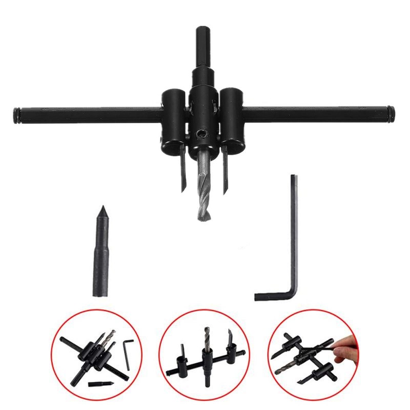 Adjustable Circle Hole Cutter Saw Kit Wood Drill Bit Saw