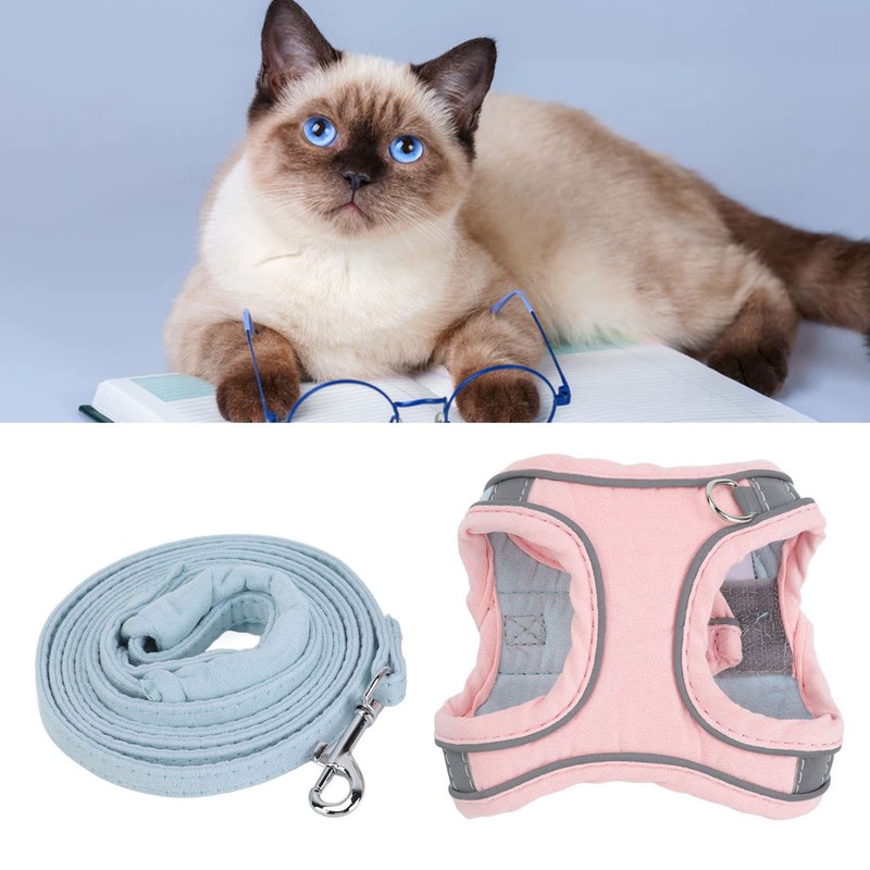 Cat Vest Harnesses and Leash Color Blocked Reflective Adjustable Escape