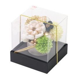 Kyoetsu Miwaka Hair Ornament, Coming-of-Age Ceremony, For Furisodes, Kimono, Knob-making, Women's, Kimono, 12-Piece Set, Crepe, Red, White, Black Beige, white