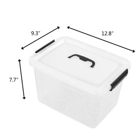 Tstorage 12 Quart Plastic Storage Box Latch Containers Storage Bins with Lids and Handles,1 Pack