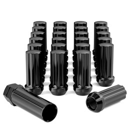 EZISOE 14mmx2.0 Wheel Lug Nuts, 24pcs+1pcs Socket M14x2 Black Thread XL Spline Lug Nuts Replacement for 2003-2014 F150 Expedition, Navigator