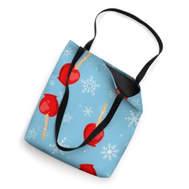 christmas red candy apples blue Tote Bag