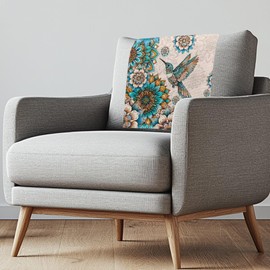 Xorudoydet Boho Mandala Hummingbird Print Headrest Cover for Recliner Chair, Washable Headrest Protector for Furniture Slipcovers 16.53 x 26.18 inch Theater Seat Sofa Headrest Protective Cover