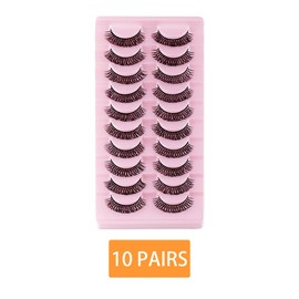 FAIRYGATE Wispy Eyelash Set Natural Look Short Light Volume False Natural Eyelashes Soft Eye Lashes with 10 Pairs for Cosplay Party Festival B5122