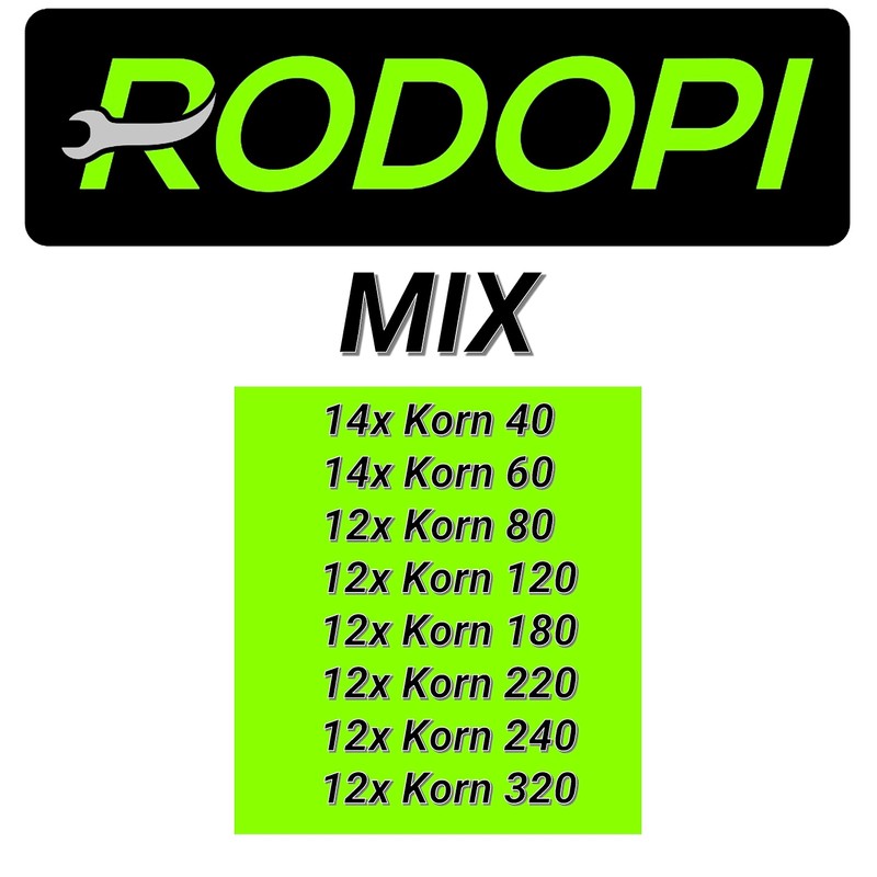 RODOPI RedDevil Sandpaper 125 mm Velcro Grit 40-320 Sanding Discs