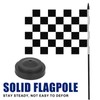 JBSJBS Black and White Checkered Desk Flag 12" Solid Pole
