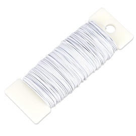 38 Yards 114 Ft 22 Gauge Floral Wire White Flexible Wire for Ribbon Making, Bouquet Stem Wrapping, Wedding Bouquets, Christmas Wreaths Tree, DIY Crafting Floral Arrangement