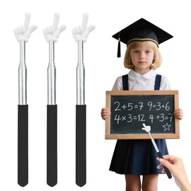 3Pcs Telescopic Teachers Pointer, Manual Teaching Stick, Conference Guide Stick Mini Retractable Teacher Pointer for Presentation, Pointing Stick for Kids Reading & Presentation Pointers(Black)