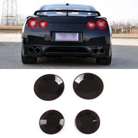 BEBECAR Fits Nissan GTR R35 2008-2016 Blackout Tail Light/Lamp Cover Smoked Lens Casing