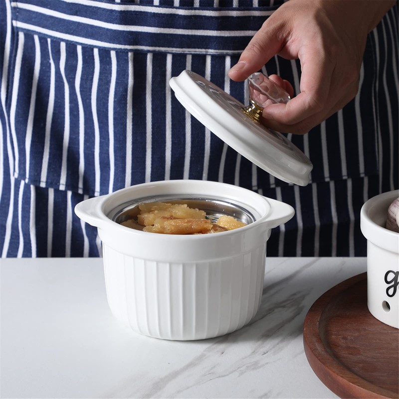 Bacon Grease Container Keeper with Crystal Lid and Strainer, 17