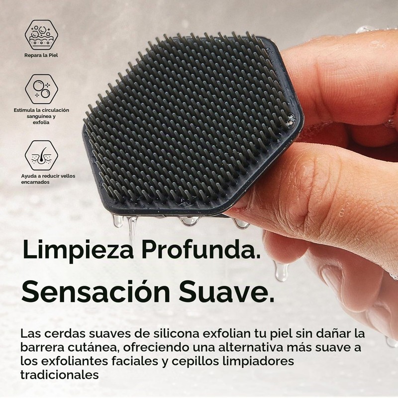 Juego de 4 cepillos exfoliantes multifuncionales de silicona: diseño de