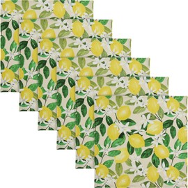 Erwin Müller Napkin Pack of 6 Cotton Yellow/Green Size 40 x 40 cm