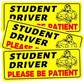 Funny Student Driver Magnet for Car - New Drivers Reflective Sticker Please Be Patient Student Driver Magnet