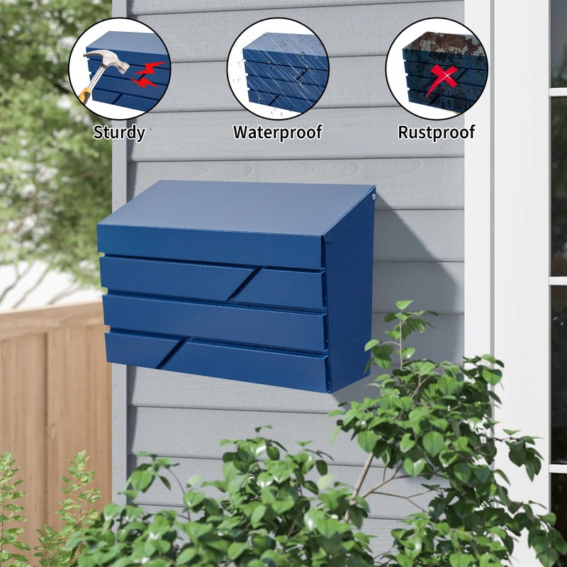 YOOBOX Wall Mount Mailbox for House Outside, Large Capacity Mailbox