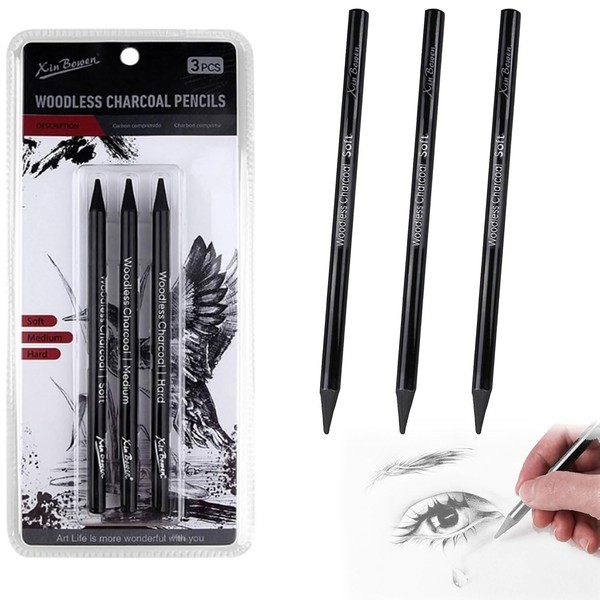 MagiSel Charcoal Pencils Set, Drawing Charcoal, Charcoal Pencils Set, Sketch
