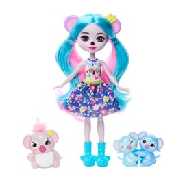 Enchantimals Karalee Koala Doll with Animal Friends, Koala Print, Removable Skirt, for Children from 4 Years, HNT61