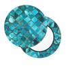 Ouqiuwa Turquoise Blue Bar Stool Covers Round, Soft Bar Stool