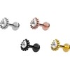 PIERCINGLINE Titanium Labret with Internal Thread | Crystal Drops |