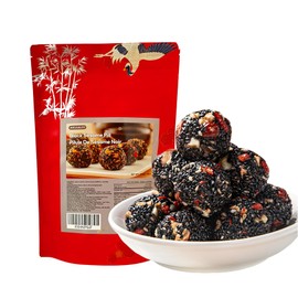 WEIJUEJIYI Black Sesame Pill 7.05oz (20 pieces) Black Mulberry, Black Sesame, Red Date, Walnut and Goji Berry Sesame Pill, Pure Handmade Taste Mellow, Sweet and Nutritious