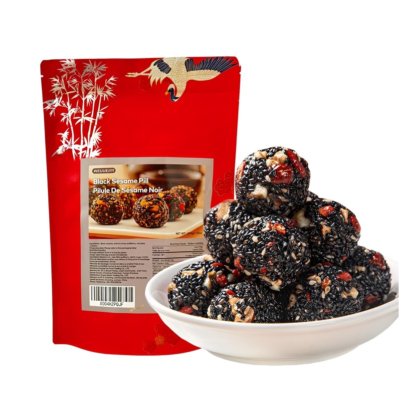 WEIJUEJIYI Black Sesame Pill 7.05oz (20 pieces) Black Mulberry, Black