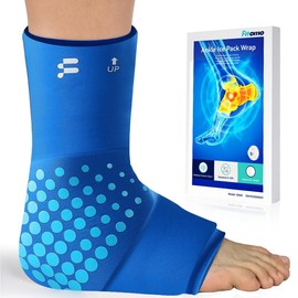 Fitomo Ankle Ice Pack Wrap – Hot & Cold Compression Therapy with 3D Cooling Tech, Reusable Wrap for Sore Feet, Swelling & Daily Relief - Color: Blue, Size: XL