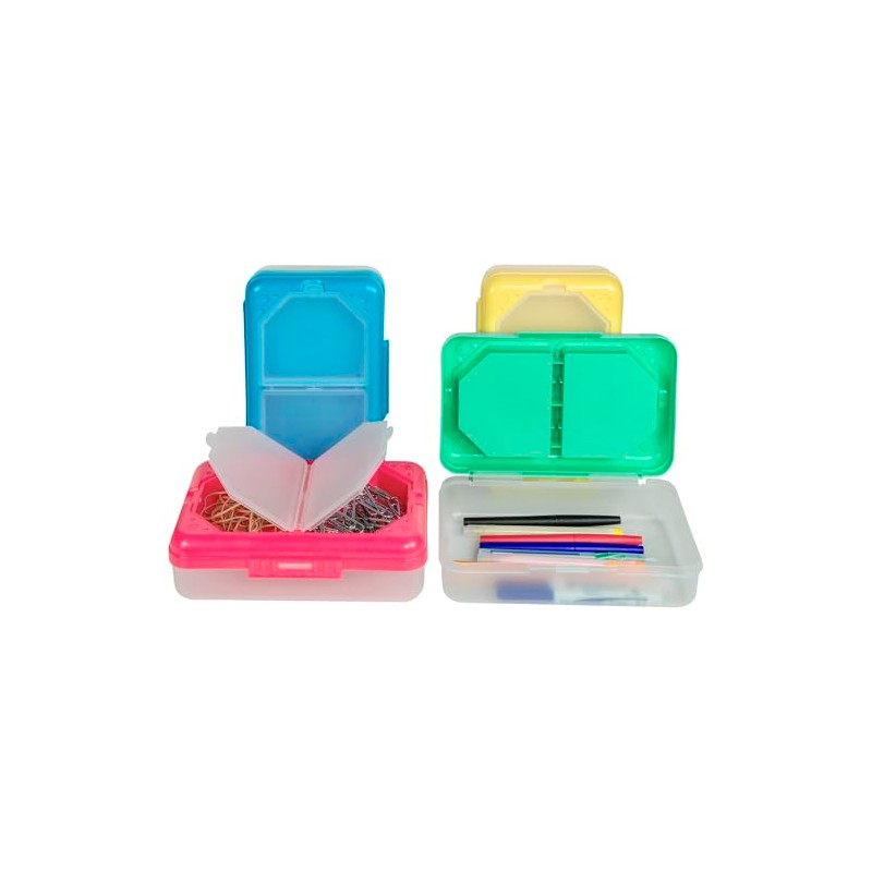 C-Line Poly 3-Compartment Storage Box with Snap Lid, 1 Storage