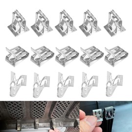 Civwesi 15 PCS Car Interior Center Console Dashboard Fastening Buckle, Alloy A-Pillar Liftgate Trim Panel Retainer 0.47" x 0.59" x 0.63" U-Shaped Trim Scuff Plate Clip, Fixing Parts (Silver)