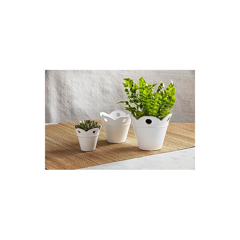 Mud Pie Happy Scallop Pot, Large; 7" X 6"