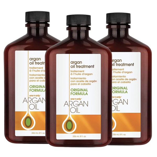 One 'n Only Argan Oil Hair Treatment, Helps Smooth and Strengthen Damaged Hair, Eliminates Frizz, Creates Brilliant Shines, Non-Greasy Formula, 8 Fl. Oz (3 Pack)