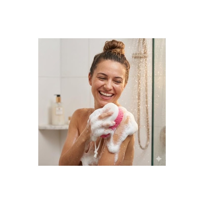 Esponja Exfoliante Doble Textura T.TAIO para Limpieza Corporal
