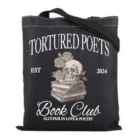 Tortured Poet Tote Bag Tortured Poet Book Club Reusable Grocery Tote Bag TS New Album Shoulder Bag TS Singer Fans Gift (Book Club BL Tote)