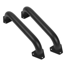 Purife 2 Pack 1FT No-Slip Black Triangle Metal Stairway Hand Railing Indoor - 12 Inch Steel Pipe Grab Bar for Stairs, Outdoor Steps Railing Deck Rails, Wall Mount Safety Handles, Gate Pulls Handle