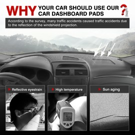 Autorder Dashboard Cover Mat for Acura TL 2004-2008 Accessories Dash Cover Upgrade Velvet Dash Mat Sunshade Glare UV Rays Protector