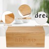 Jasvelly Bamboo Bread Bin with Chopping Board Lid and Linen