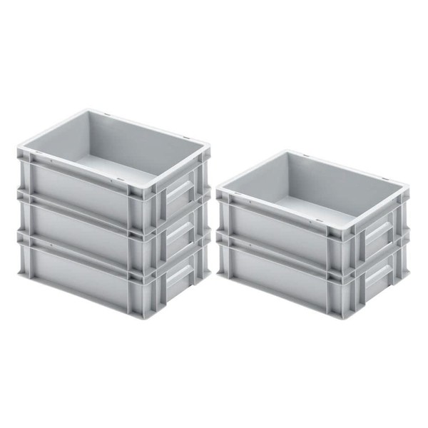 PROREGAL Economy Set of 5 Euro Containers with Closed Handle