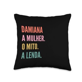 Funny Portuguese First Name Design - Damiana Throw Pillow