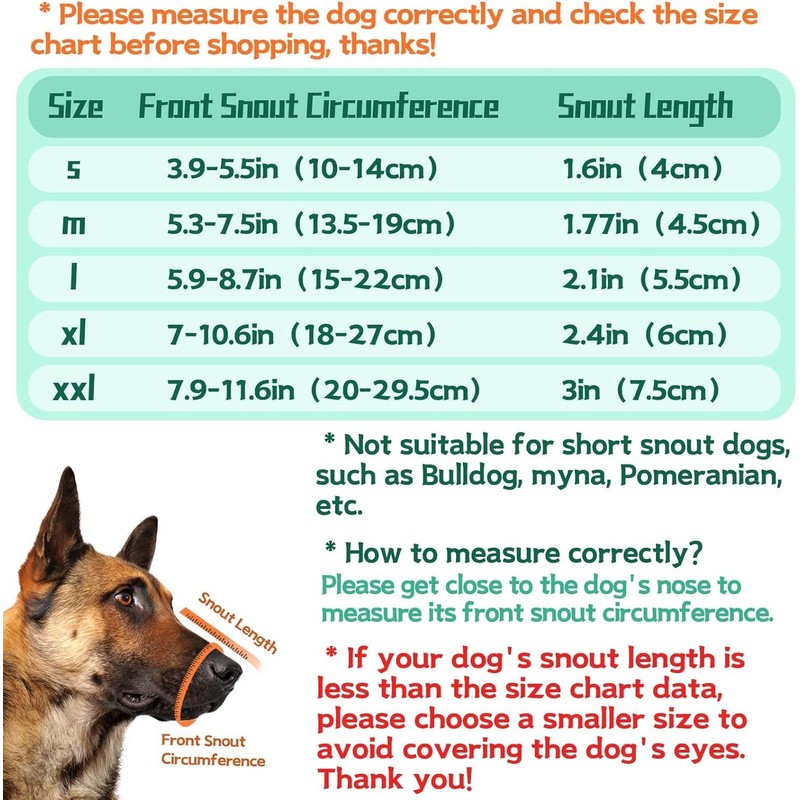 Dog Muzzle, Air Mesh Breathable Muzzle for Medium Large Sized