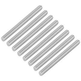 QUARKZMAN 8 Pieces Threaded Rods, M6 x 65 mm, 304 Stainless Steel, Threaded Rod with Metric Full Thread, M6-1 Threaded Screw for Furniture and Machine Assembly
