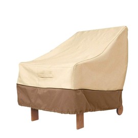 Outdoor High Back Patio Chair Cover Waterproof 210D Oxford Fabric Heavy Duty Garden Rocking Chair Seat Cover Veranda Reclining Armchair Furniture Lounge Deep Seat Chair Protector Beige (89x79x97cm)